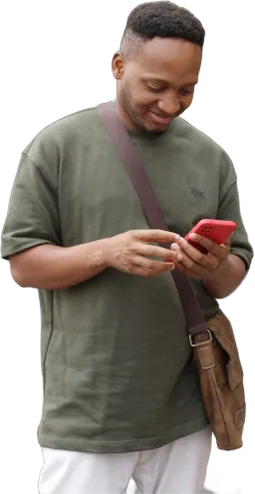 a customer on his phone