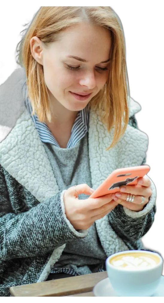 shopper on her phone
