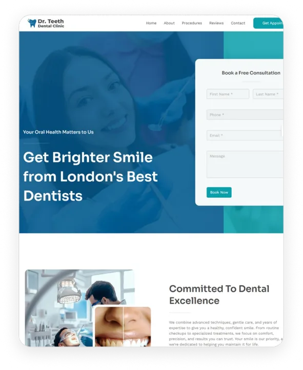 a dental practice site