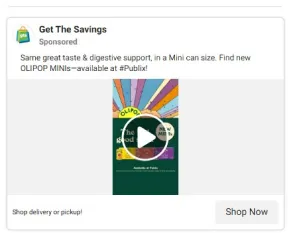 a native video ad (Meta Ad Library)