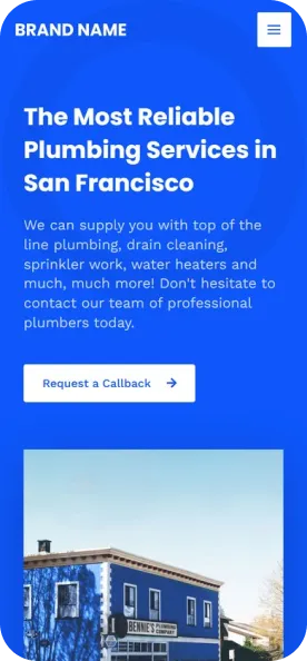 a plumber site on mobile