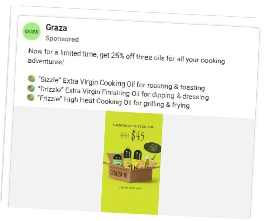 a real ad in the feed (Meta Ad Library)