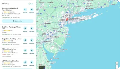 a real Google Maps local pack
