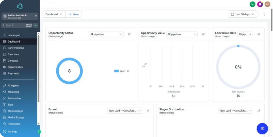 a real HighLevel dashboard