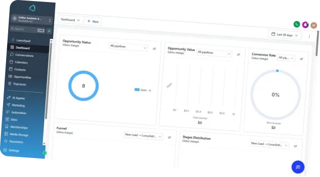a real HighLevel dashboard