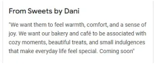 an update from Sweets by Dani on Google