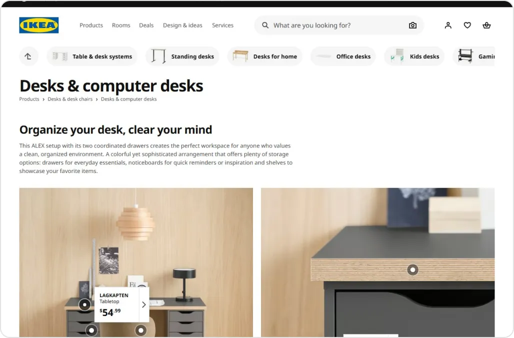 category page with real text