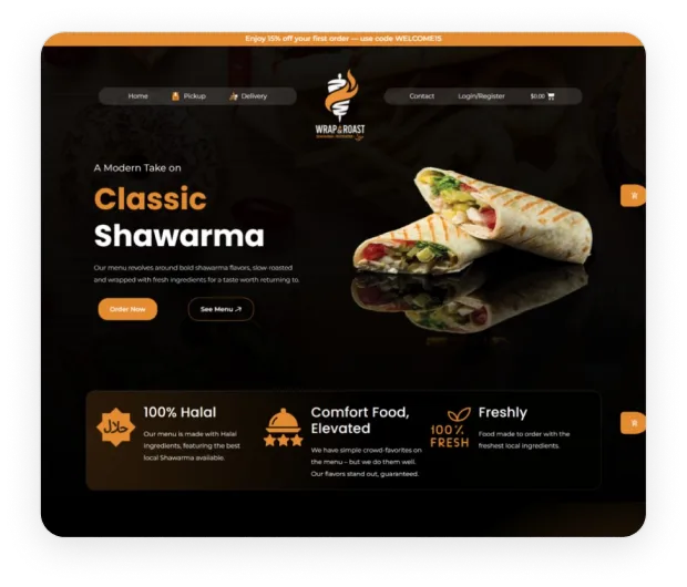 client restaurant site
