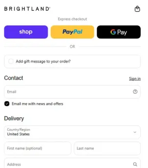 a real checkout page