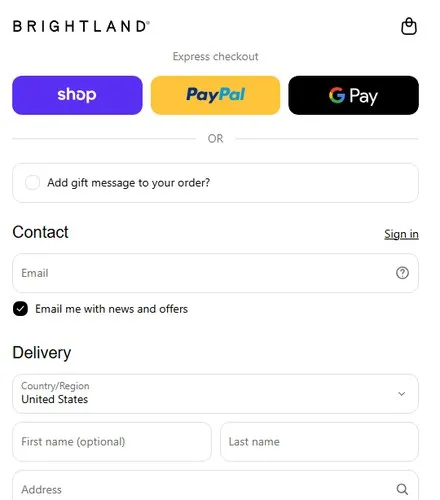 a real checkout page