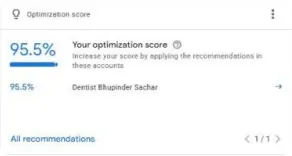 optimization score, from a real account