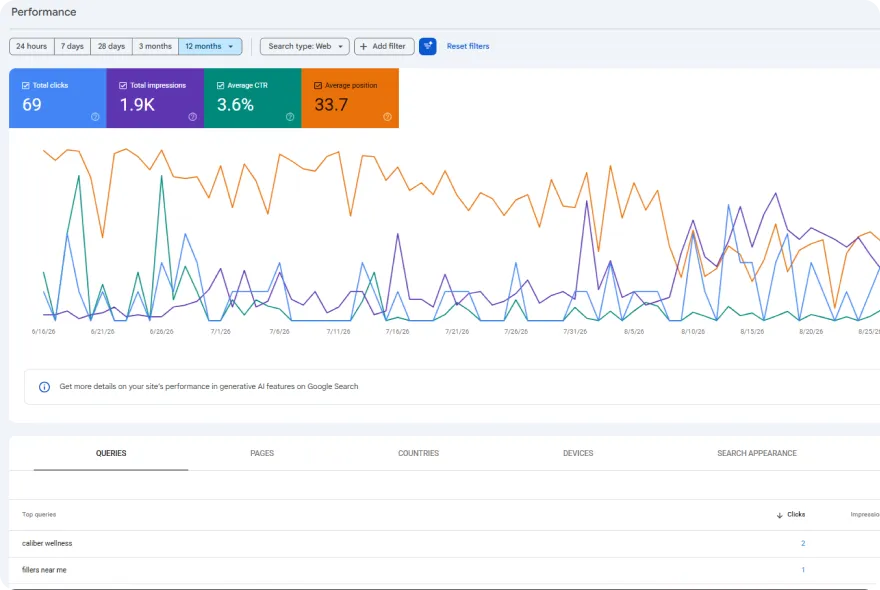 Search Console performance