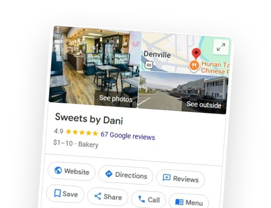 Sweets by Dani, listed as a Bakery