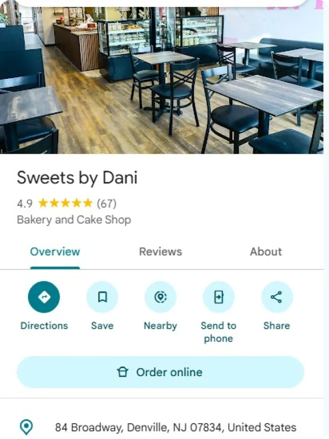 Sweets by Dani on Google Maps