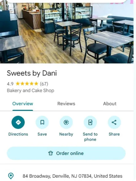 Sweets by Dani on Google Maps