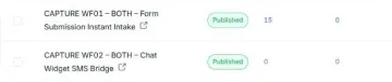 the published workflow in HighLevel