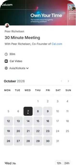 the same booking flow on mobile