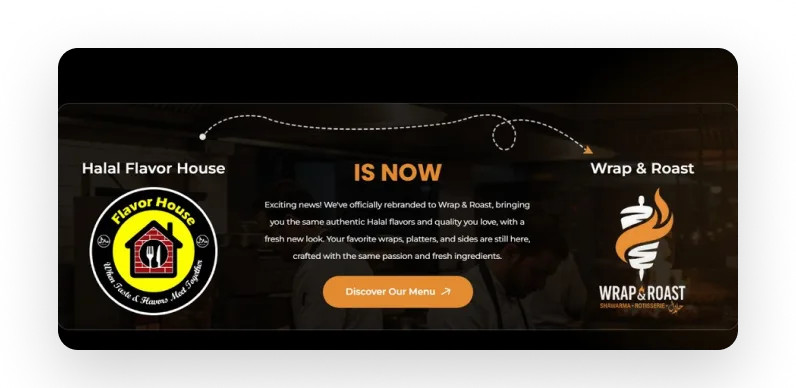 Wrap & Roast, the rebrand announcement on its site