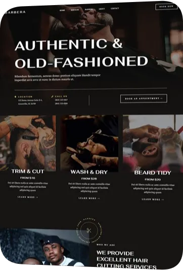Website design: barber
