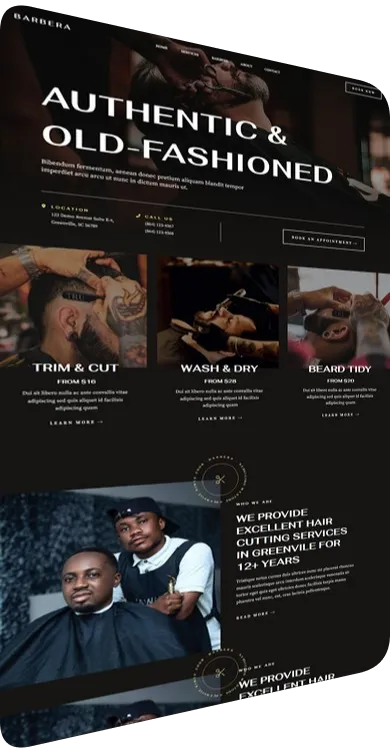 Website design: barber
