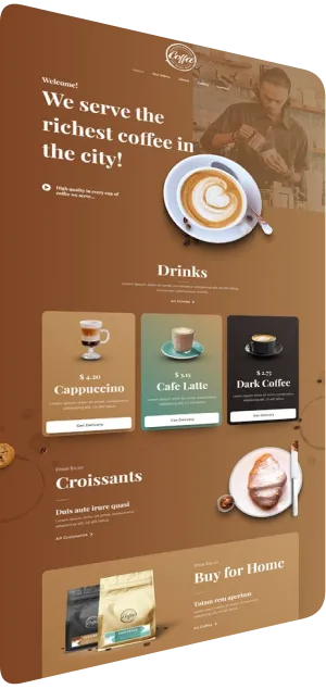Website design: coffee