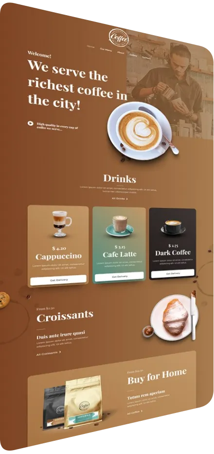 Website design: coffee