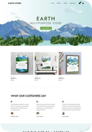 Website design: earth