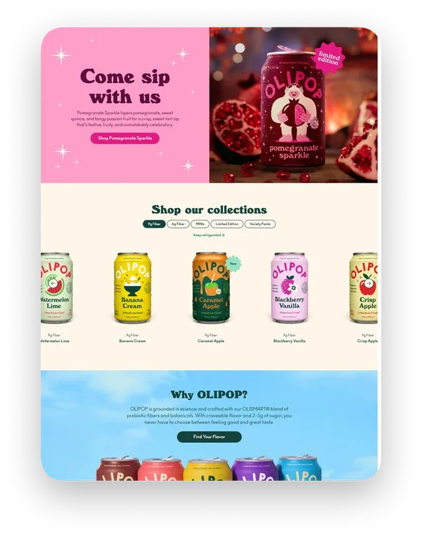Website design: olipop