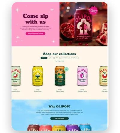 Website design: olipop