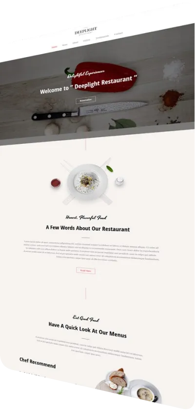 Website design: restaurant